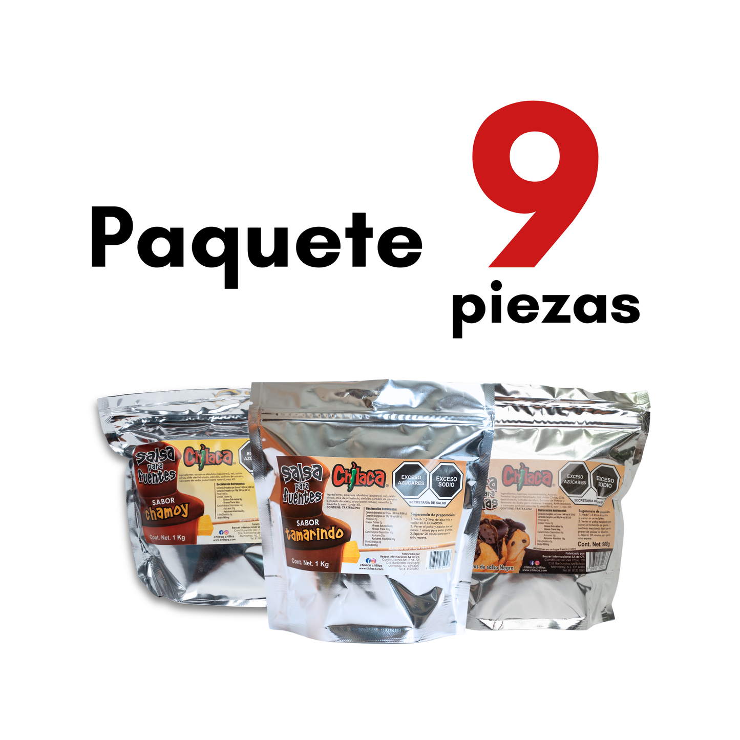 Paquete Salsa 9 Piezas