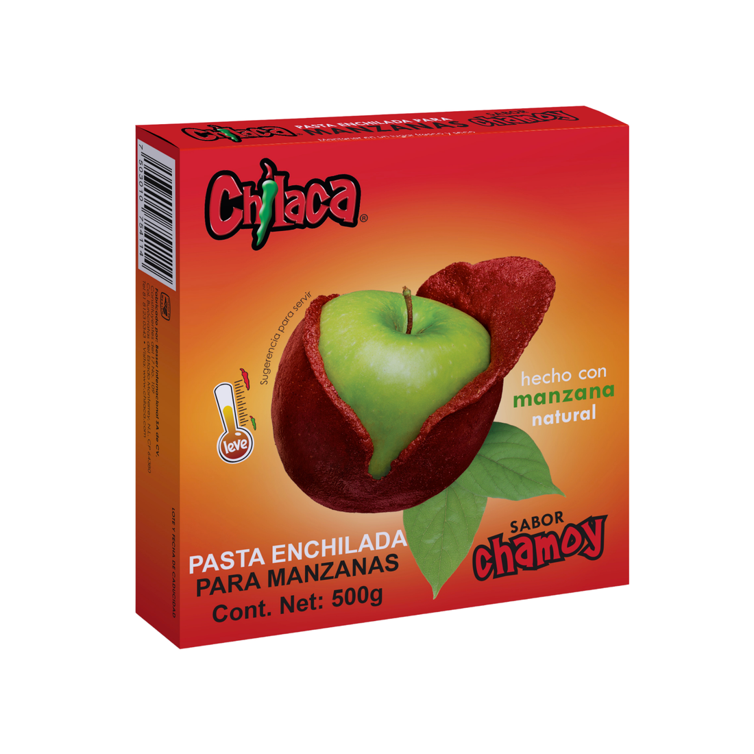 manzana cubierta con pasta Chilaca chamoy lista para vender