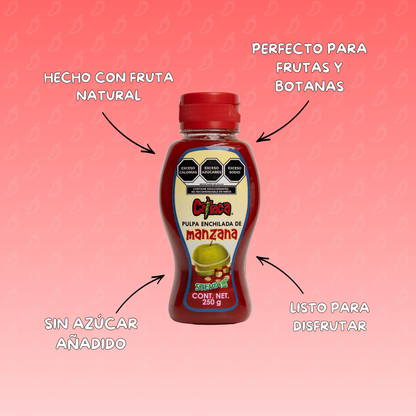 Preparación de pulpa bites manzana stevia producto con botanas mexicanas artesanales Chilaca Chilitos