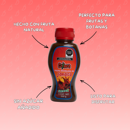 Preparación de pulpa bites jamaica stevia producto con botanas mexicanas artesanales Chilaca Chilitos