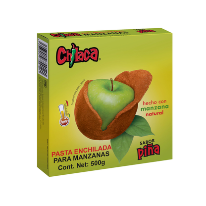 Empaque de pasta para forrar manzanas sabor piña en polvo con enchilacador en polvo Chilaca Chilitos