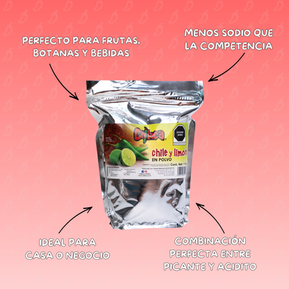 Textura de polvo chile limón en polvo con polvo para manzanas enchiladas Chilaca Chilitos