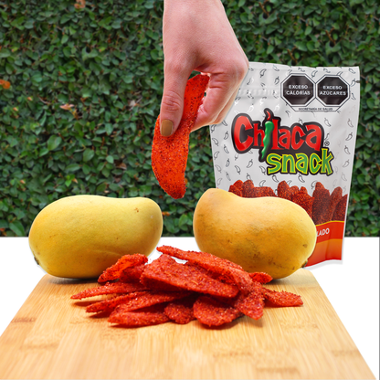 Mango deshidratado enchilado con chamoy, snack natural Chilaca Chilitos