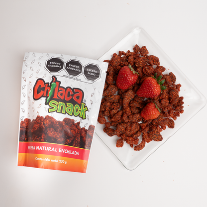 Fresa natural enchilada con chile y chamoy artesanal Chilaca Chilitos