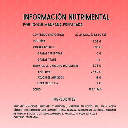 Textura de paquete pasta para forrar manzanas pasta con cobertura de chamoy Chilaca Chilitos